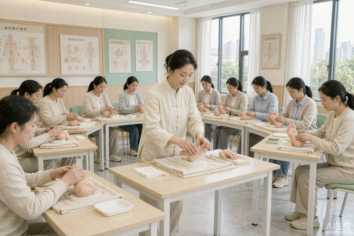 小儿推拿（基础班）培训课堂实拍场景（示意图）