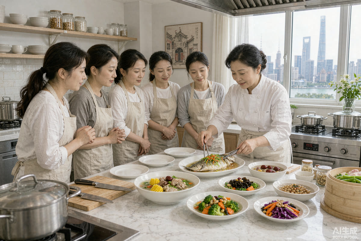 月子餐制作培训课堂实拍场景（示意图）